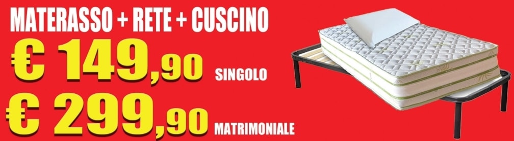 MATERASSO SINGOLO+RETE+CUSCINO