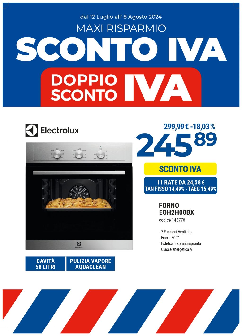 FORNO INCASSO ELECTROLUX EOH2H00BX