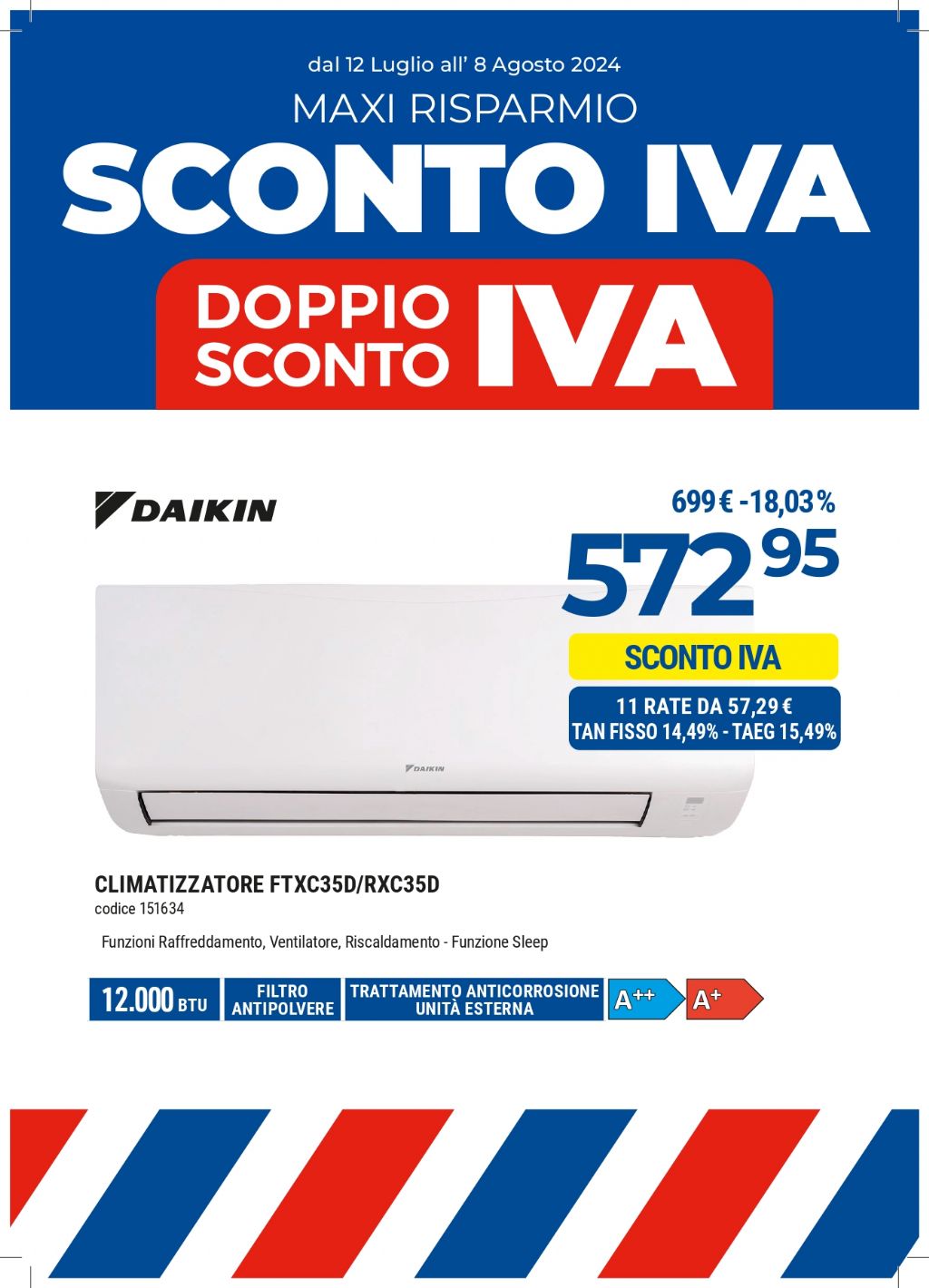 CLIMATIZZATORE DAIKIN FTXC35D/RXC35D 12000BTU