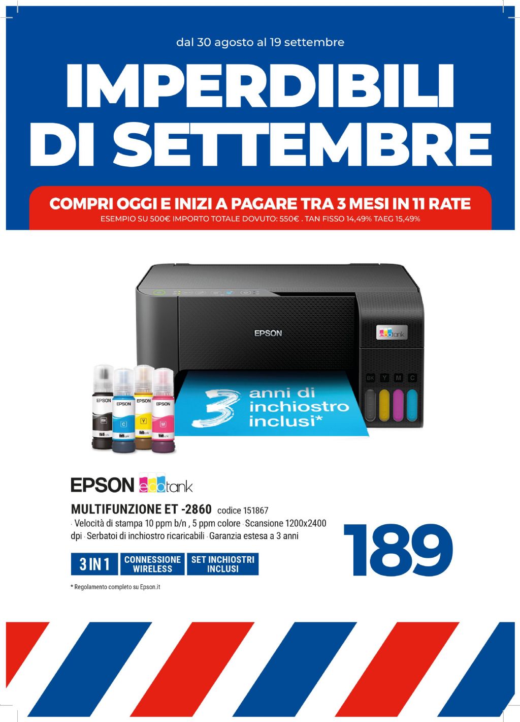 EPSON ET-2860 STAMPANTE MULTIFUNZIONE 