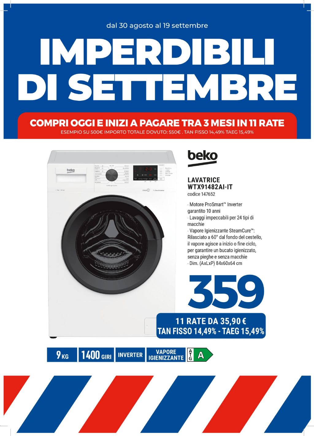 LAVATRICE BEKO WTX91482AI-IT 9KG