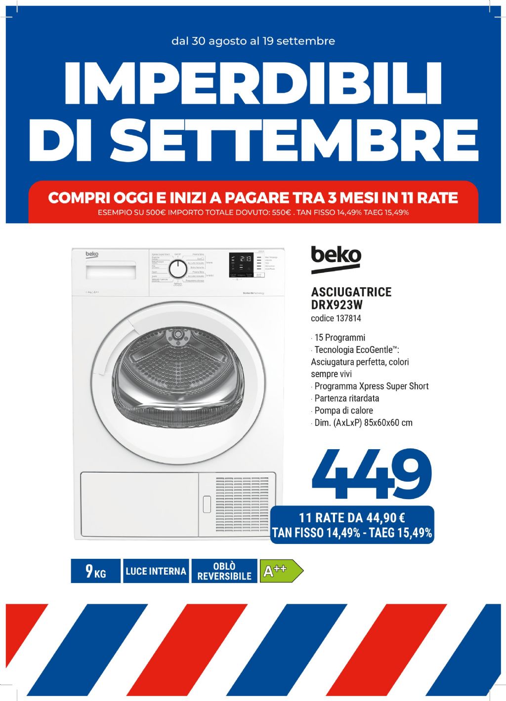 ASCIUGATRICE BEKO DRX923W 9KG