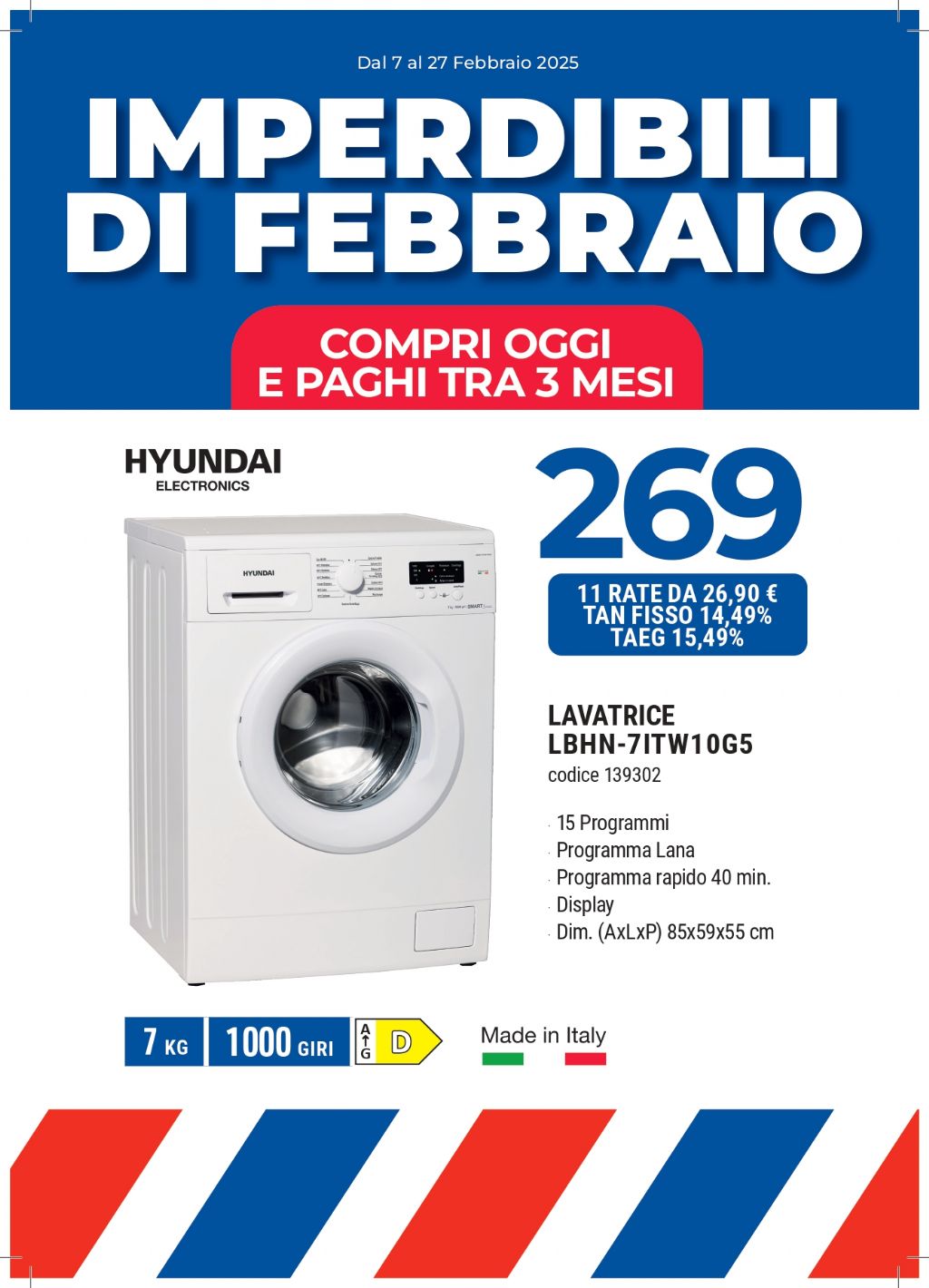 LAVATRICE HYUNDAI LBHN-7ITW10G5 7KG (D)