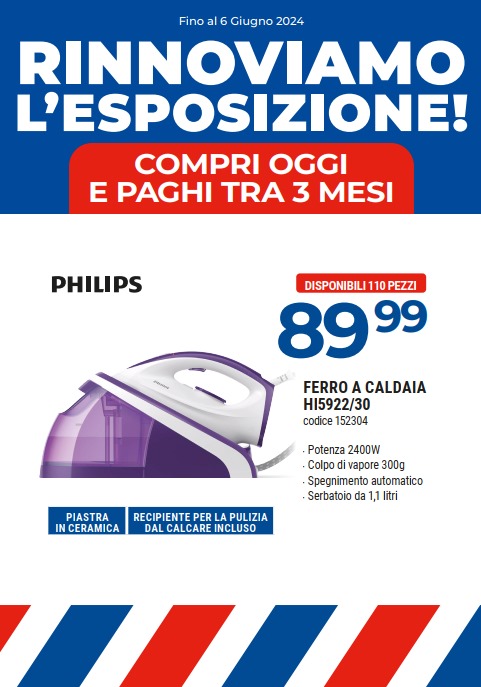 FERRO A CALDAIA PHILIPS HI5922/30