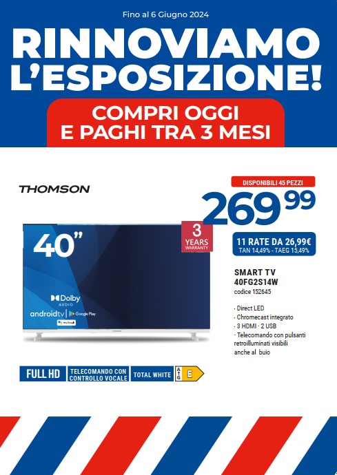 TV THOMSON 40'' 40FG2S14W SMART TV