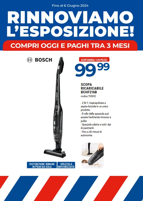 BOSCH SCOPA RICARICABILE BCHF216B